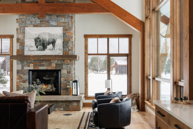 Mountain style living room photo