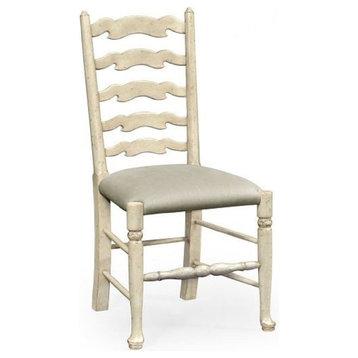 Grey painted ladder back chair (Side)