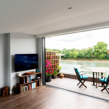 Peaceful Reading Room in New Loft Extension, with Balcony over the Thames
