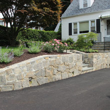 front yard/retaining wall