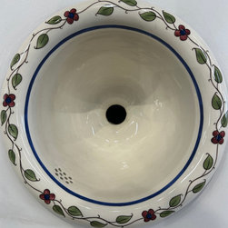 13&rdquo; Marzi Round hand painted drop-in sink - Bathroom Sinks