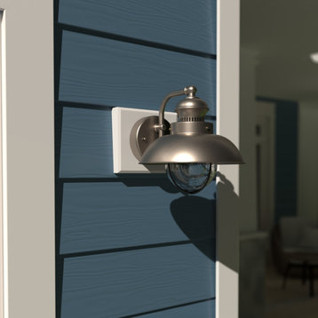 Harwich 8" Outdoor Wall Light Brushed Nickel