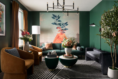 Trendy living room photo in Dallas