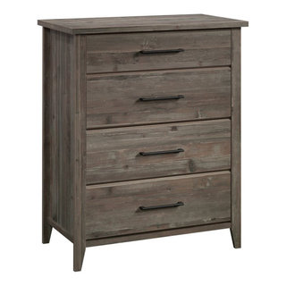 Pemberly Row Engineered Wood 4 Drawer Bedroom Chest in Pebble Pine