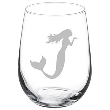 Wine Glass Goblet Mermaid, 17 Oz Stemless