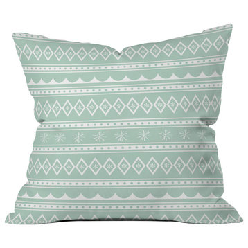 Deny Designs Craftbelly Retro Holiday Mint Throw Pillow, 20"x20"