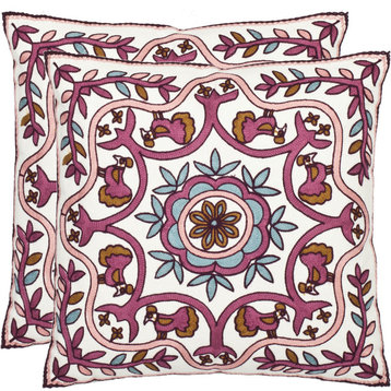 Ruddy Pillows, Set of 2, Pink, Polyester Filler