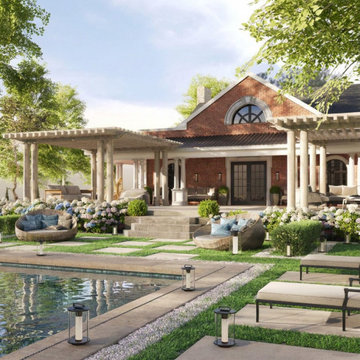 Modern Coastal Home Exterior Design & 3D Visualization
