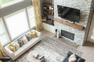 Inspiration for a huge transitional home design remodel in Indianapolis