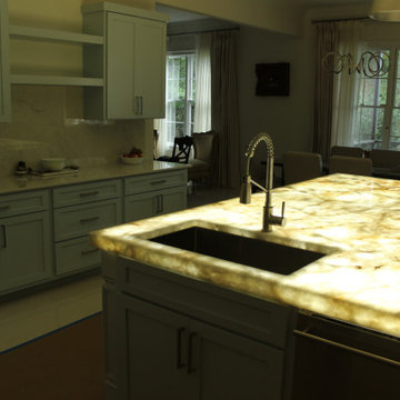 Kitchen island lit Onyx Countertop