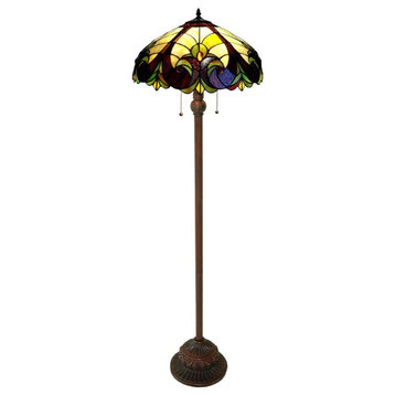 CHLOE Liaison Tiffany-style 2 Light Victorian Floor Lamp 18" Shade