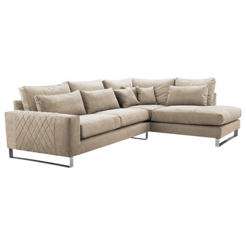 FLORA Sectional Sofa, Beige, Right