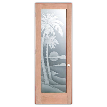 Pantry Door - Palm Sunset - Cherry - 28" x 96" - Knob on Right - Pull Open