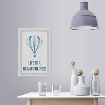 "Life Is a Beautiful Ride - Hot Air Balloon" Framed Painting Print