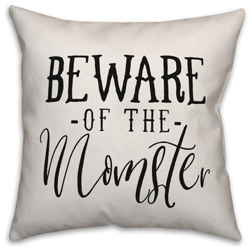 Beware of the Momster 20"x20" Throw Pillow Cover