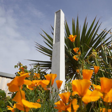 Beepost surrounded by Californian Poppies
