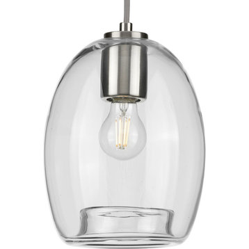 Caisson Collection Brushed Nickel 1-Light Mini-Pendant