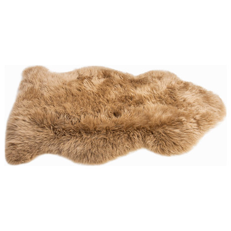 Milan Shearling Single Sheepskin Rug 2'x3', Morchella