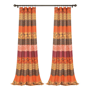 Royal Empire Window Panel, Set of 2, Tangerine, 84"x52"