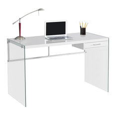 50 Most Por Contemporary Desks For 2018 Houzz Monarch Specialties Computer Desk 48l Glossy White Tempered Gl Desks And