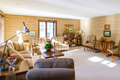 Inspiration for a transitional living room remodel in Boston