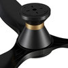 CARRO 52" Low Profile Flush Smart Ceiling Fan With Remote and Light Kit, Black/Gold