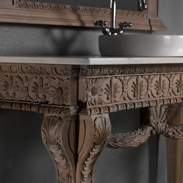 Concha traditional bathroom sink console 44". Matte white