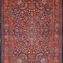 Persian Kashan rug 4'5 X 6'7 - Area Rugs