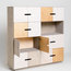 PIX Sideboard, Pebble Grey, White, Oak, 7 Cupboards