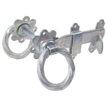 Twisted Ring Latches, Galvanized, 6", Latch