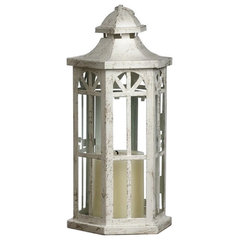 Serene Spaces Living Black Decorative Hurricane Lantern with Glass Panels,  Perfect for Home Decor, Parties, Events, Table Top, Hanging Lantern for