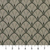 Dark Green And Beige Fan Jacquard Woven Upholstery Fabric By The Yard