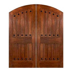 COSTASMERALDA - MAHOGANY DOUBLE DOORS WITH CLAVOS - Windows And Doors