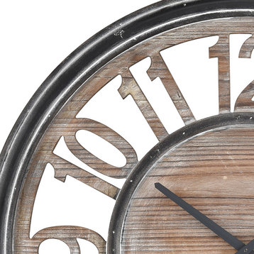 Strayhorn Clock, Salvaged Grey Oak and Black