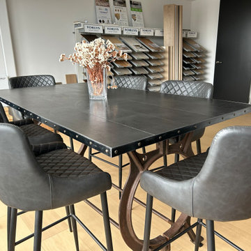 Industrial Chic Leather Table