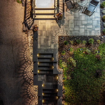 Modern Front Entrance & Landscape Lighting Transformation