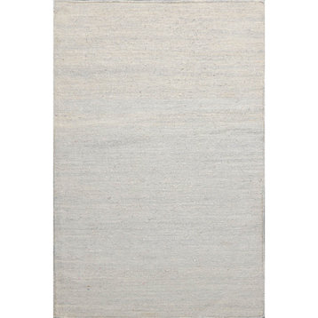 2'x3' Hand Woven Silk Kilim Oriental Area Rug Silver Gray, Color