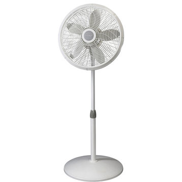 18" Adjustable Elegance and Performance Pedestal Fan, White