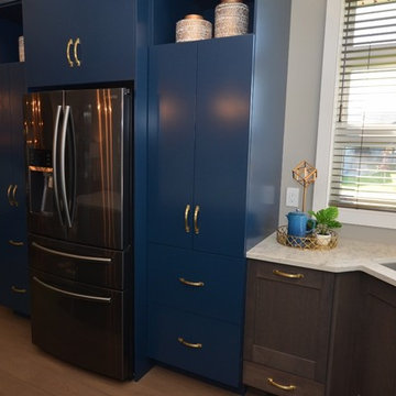 2017 Kinsmen Kitchen- two tone kitchen (blue and grey)