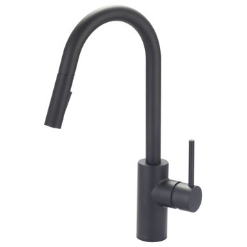 Motegi Single Handle Pull-Down Kitchen Faucet, Matte Black