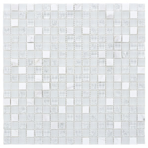 12X12X3/8 Mesh Mount Glass & Stone Mosaic Tile Price per 2 Tiles Rio Square 