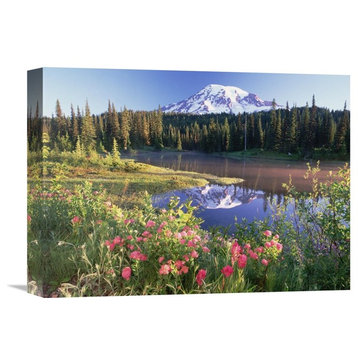 "Mt Rainier And Wildflowers, Mt Rainier National Park, Washington" Artwork