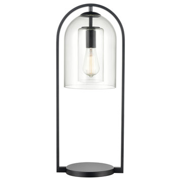 Bell Jar 28" High 1-Light Desk Lamp, Matte Black