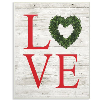 Stupell Ind. Love Wreath Planked Wall Plaque Art, 10x15