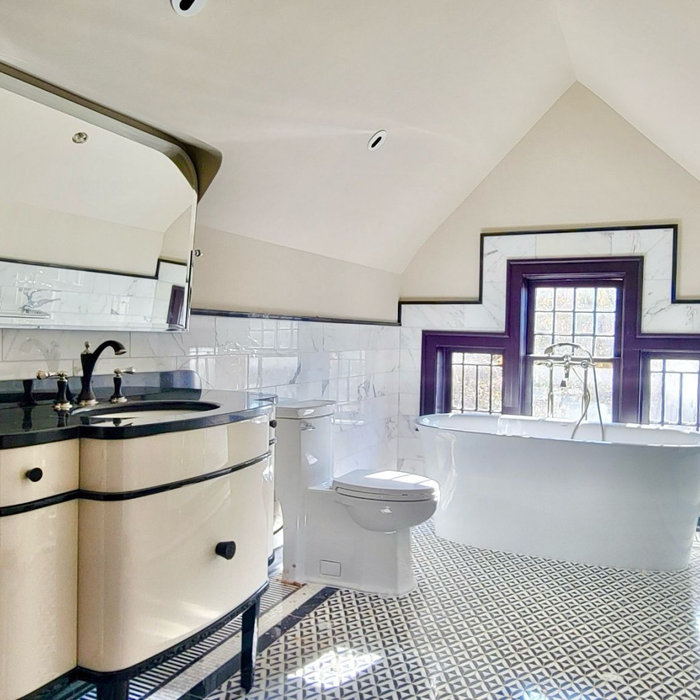 Retro Attic Bathroom Renovation in Julius Heights Neighborhood of Dallas, Texas