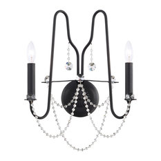 Schonbek Ar1002N-59H 2 Light Crystal Sconce, Ferro Black