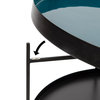 Nira Metal Coffee Table, Teal/Black 26" Diameter
