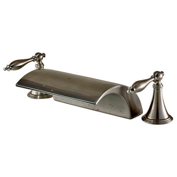 Palermo Deck Mounted Brushed Nickel Double Handled Bathtub Faucet