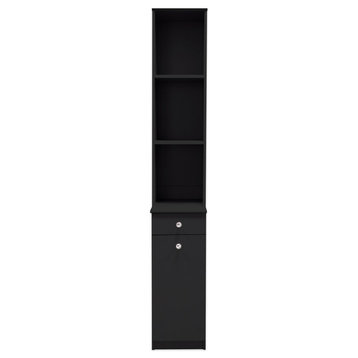 SlayStation Vanity Storage Cabinet - Home Freestanding Storage Cabinet, Black