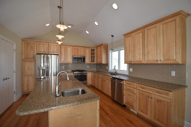 Beach style kitchen photo in New York